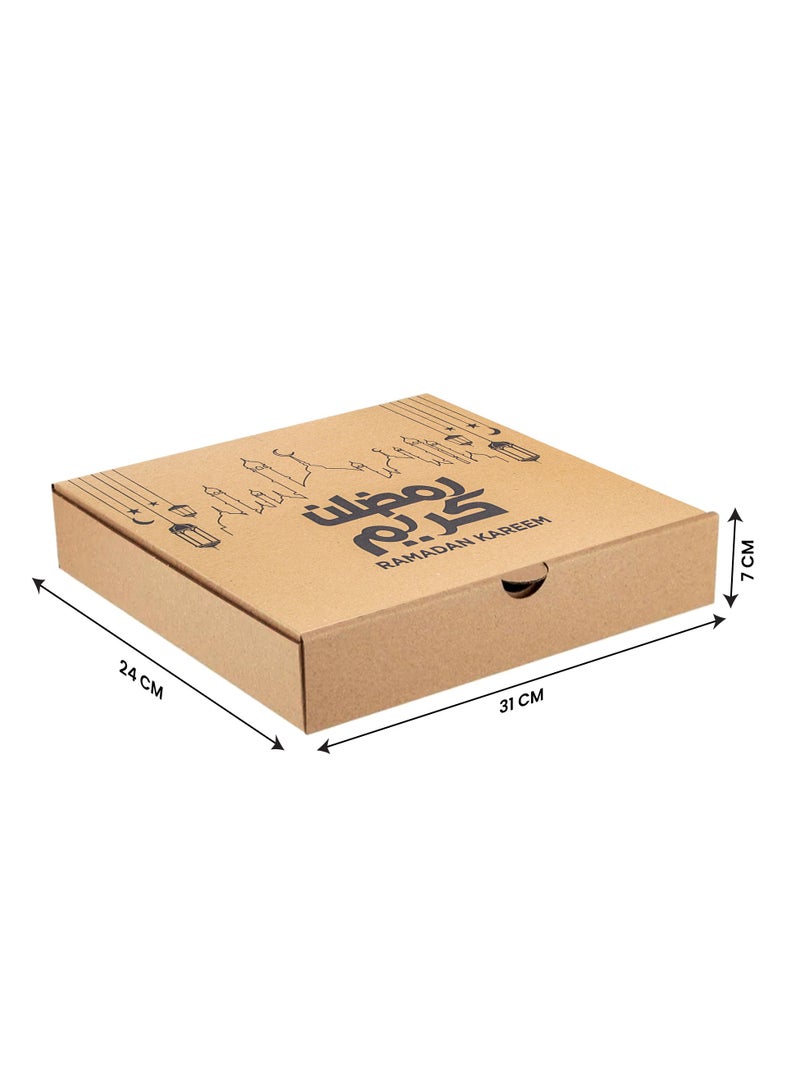 Duravel Pack Of 50 Ramadan Kareem Iftar Meal Box Printed Corrugated Boxes Food Container Takeout Box | Iftar Snack Box made with Corrugated for Meals and Desserts - Image 2